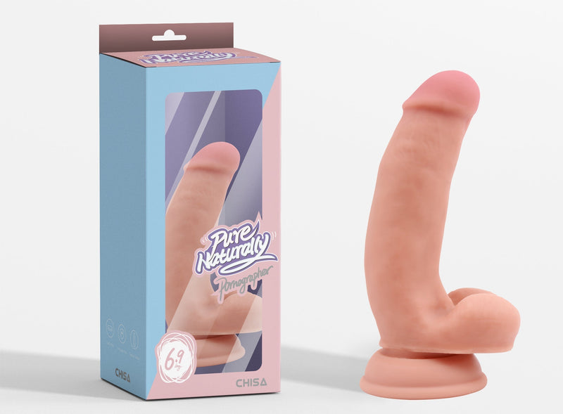 Pure Naturally - Pornographer - Liquid Siliconen Dildo - 17,6 x 4 cm - Lichte Huidskleur-laced-up.nl