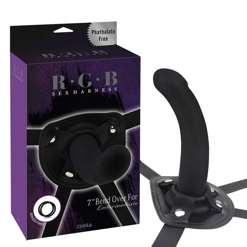 RGB - Bend over - Strap-on Dildo - Intermediate - Zwart-laced-up.nl