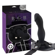RGB - Rumpy-Pumpy Strap-On - Voorbinddildo met Verstelbaar Harnasje - Zwart-laced-up.nl