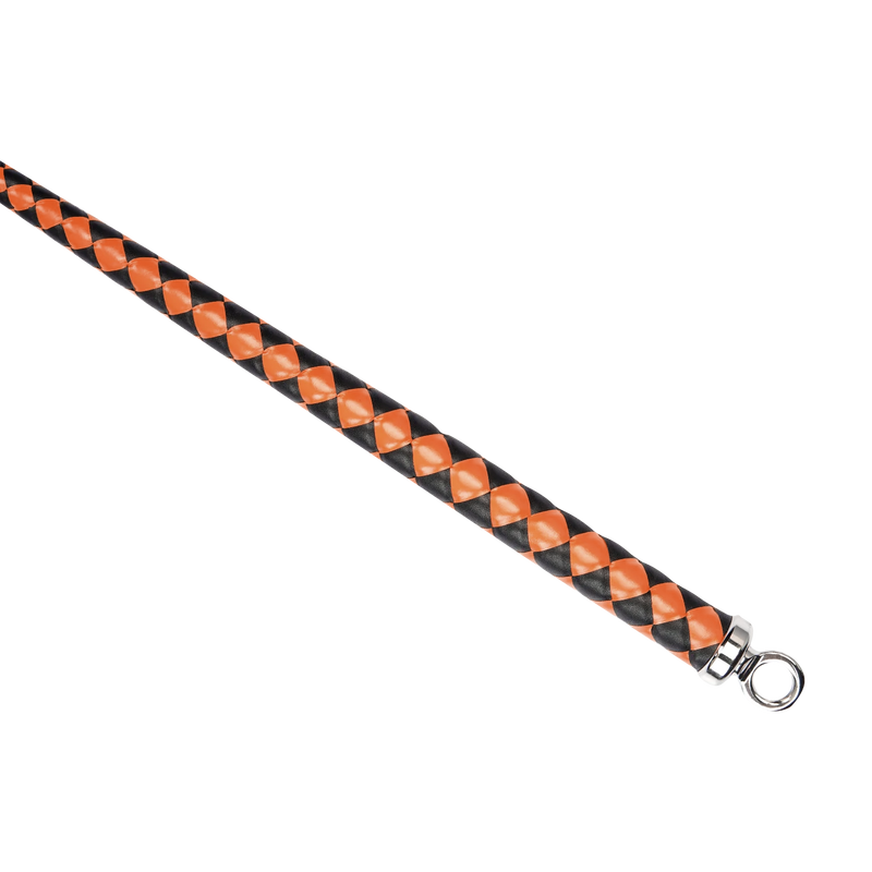 RISE - BDSM Zweep - Feather Slim Single Tail - Oranje/Zwart-Erotiekvoordeel.nl