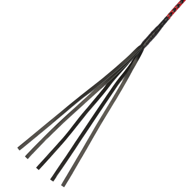 RISE - BDSM Zweep - Feather Soft Single Tail - Rood/Zwart-Erotiekvoordeel.nl