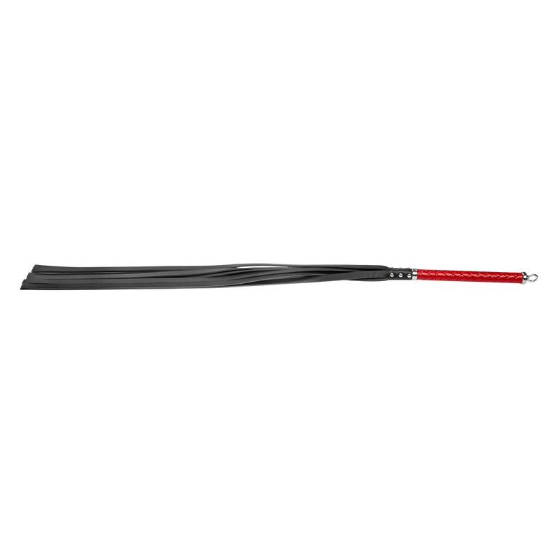 RISE - Lange Flogger met Harde Strengen – Rood-Erotiekvoordeel.nl
