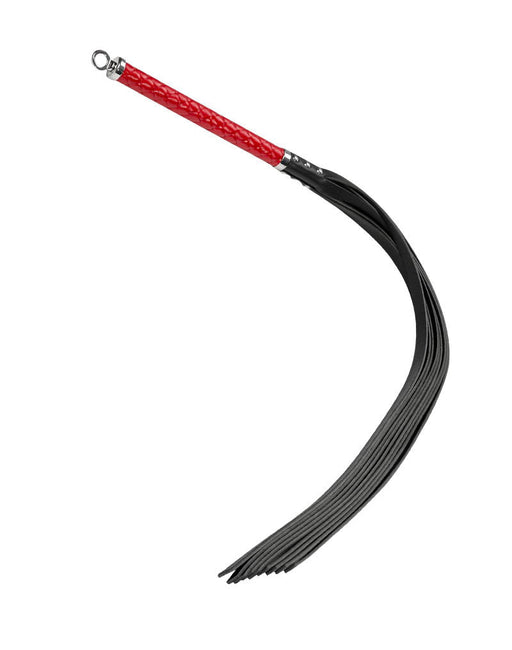 RISE - Lange Flogger met Harde Strengen – Rood-Erotiekvoordeel.nl