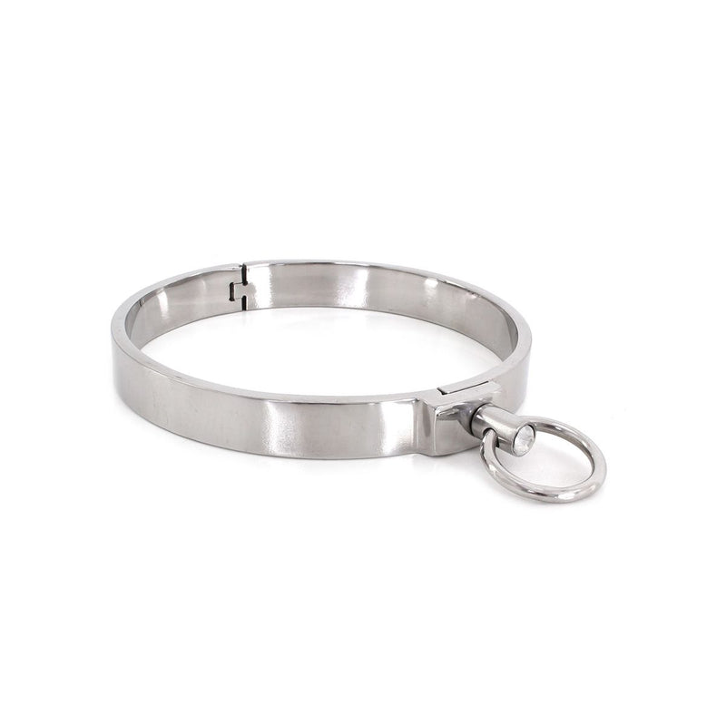 Kiotos - RVS Collar Solid Met Transparant Kristal voorzijde - Large - 13,5 cm-Laced-up.nl