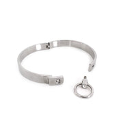 Kiotos - RVS Collar Solid Met Transparant Kristal voorzijde - Large - 13,5 cm-Laced-up.nl