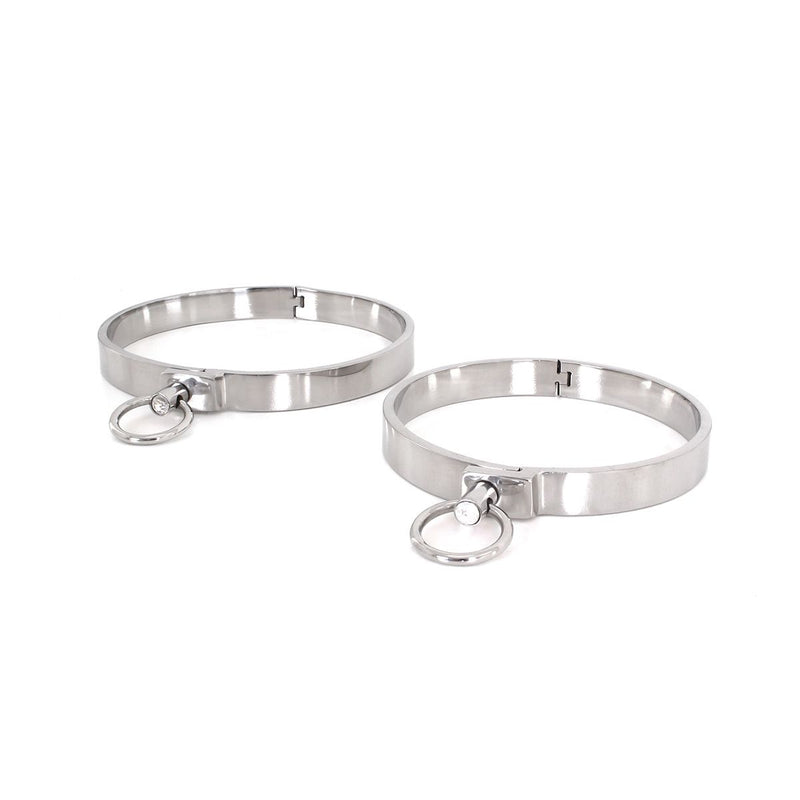 Kiotos - RVS Collar Solid Met Transparant Kristal voorzijde - Large - 13,5 cm-Laced-up.nl