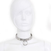 Kiotos - RVS Collar Solid Met Transparant Kristal voorzijde - Large - 13,5 cm-Laced-up.nl