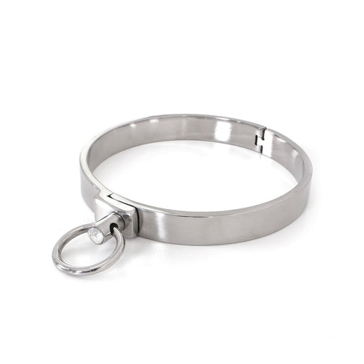 Kiotos - RVS Collar Solid Met Transparant Kristal voorzijde - Large - 13,5 cm-Laced-up.nl