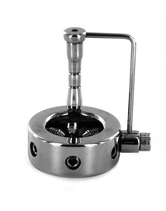 Kiotos - RVS Penis Ring Met Verstelbare schroeven En torpedo plug-Laced-up.nl