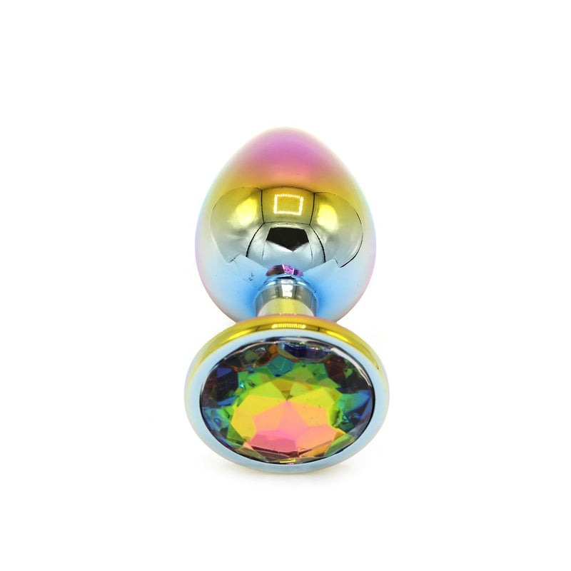 Kiotos - Rainbow Buttplug Aluminium Met Siersteen-Laced-up.nl