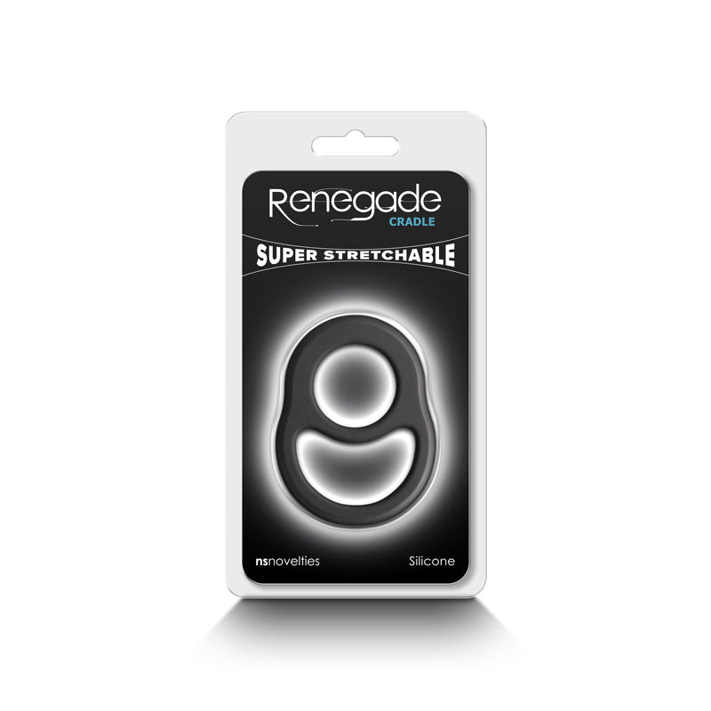 Renegade - Cradle - Siliconen Cockring - Zwart-laced-up.nl