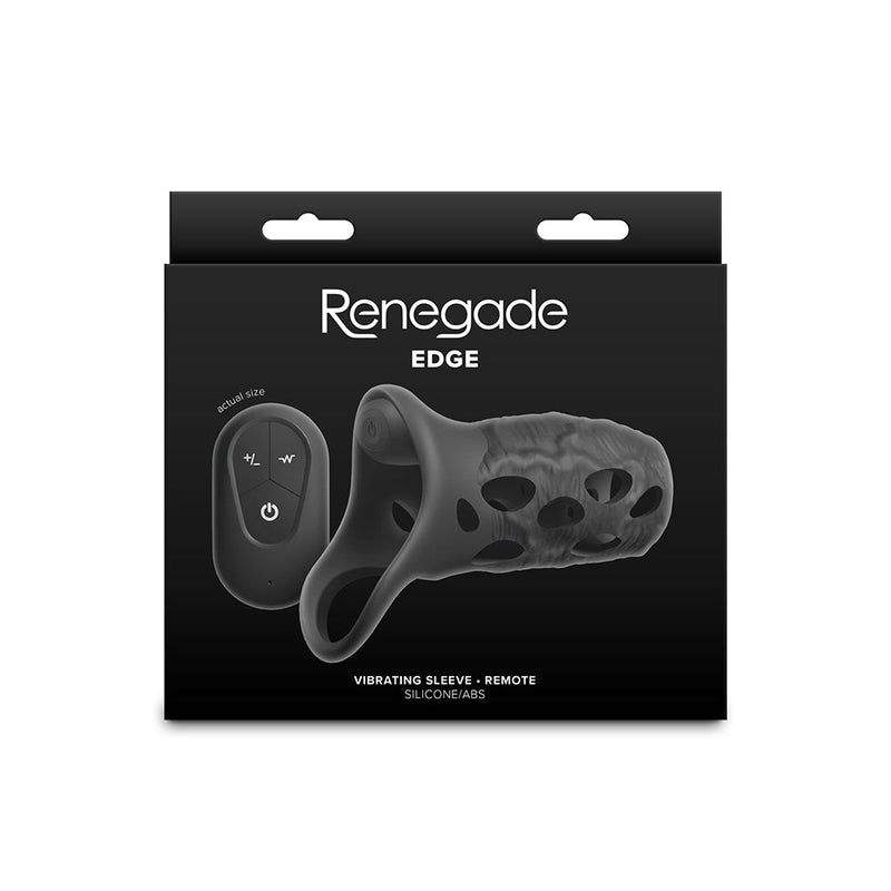 Renegade - Edge - Vibrerende Penis Sleeve met Afstandsbediening - Zwart-Erotiekvoordeel.nl