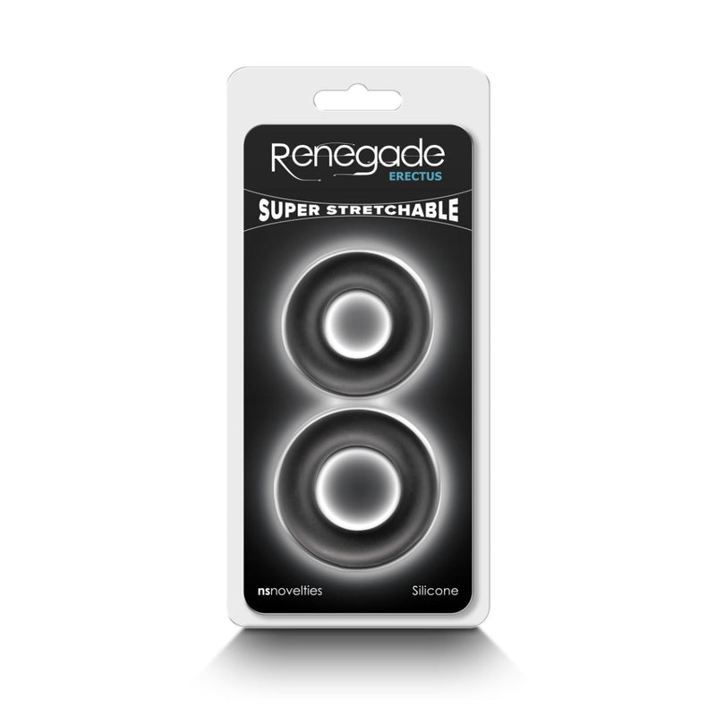 Renegade - Erectus - Rekbare Cockringen Set - Zwart-laced-up.nl