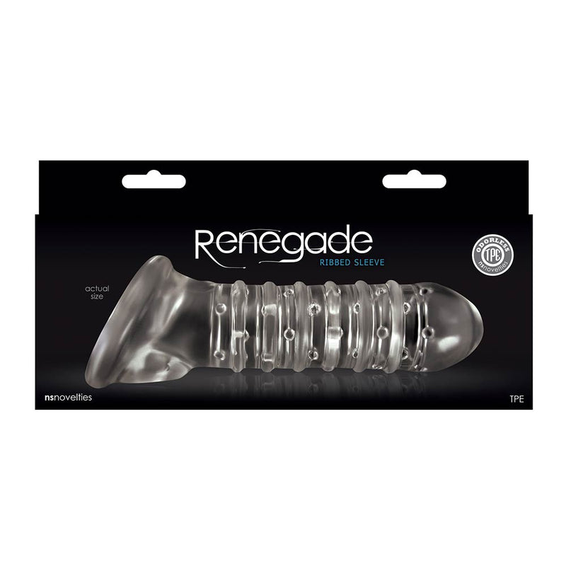 Renegade - Geribbelde Penis Sleeve - Transparant-laced-up.nl