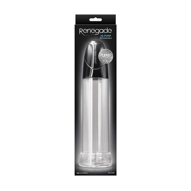 Renegade - IQ Pump - Automatische Penispomp - Zwart/Transparant-laced-up.nl