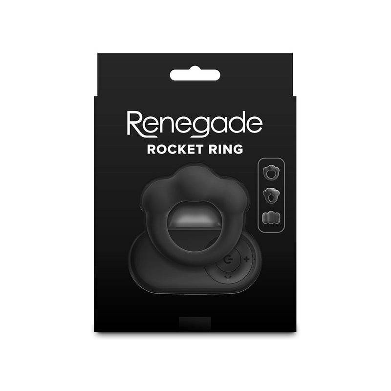 Renegade - Rocket - Vibrerende Cockring met Afstandsbediening - Zwart-Erotiekvoordeel.nl