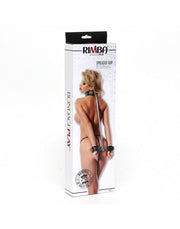 Rimba - BDSM Spreader Bar with Leather Handcuffs and Collar - Laced-up.nl