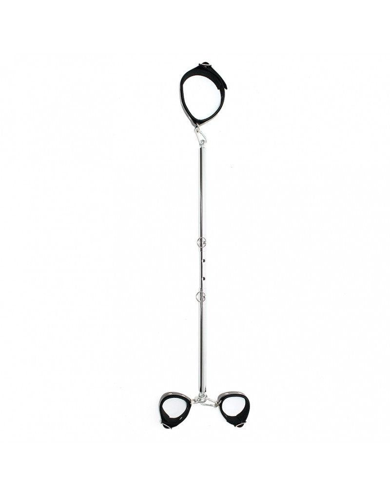Rimba - BDSM Spreader Bar with Leather Handcuffs and Collar - Laced-up.nl
