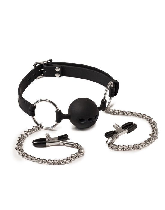 Rimba - Ball Gag - Mondknevel Met Tepelklemmen-Laced-up.nl
