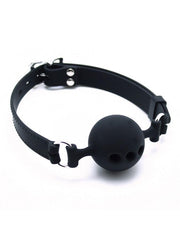 Rimba - Ball Gag - Siliconen Mondknevel Met Metalen Gesp - BDSM Mouthgag Met Verstelbare Band En Ademgaten-Laced-up.nl