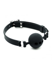 Rimba - Ball Gag - Siliconen Mondknevel Met Metalen Gesp - BDSM Mouthgag Met Verstelbare Band En Ademgaten-Laced-up.nl