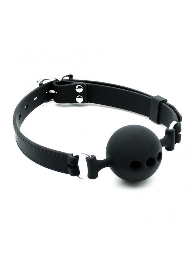 Rimba - Ball Gag - Siliconen Mondknevel Met Metalen Gesp - BDSM Mouthgag Met Verstelbare Band En Ademgaten-Laced-up.nl