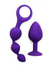 Rimba - Barcelona - Anaal Set Met Buttplug En Anaal kralen - Paars-Laced-up.nl