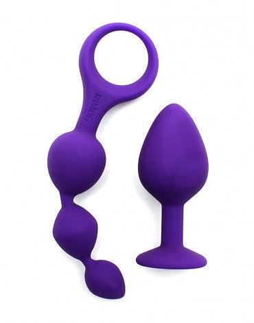 Rimba - Barcelona - Anaal Set Met Buttplug En Anaal kralen - Paars-Laced-up.nl