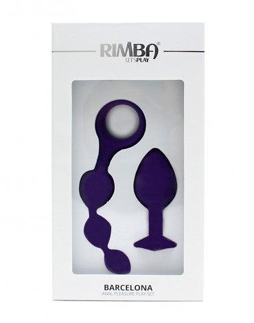 Rimba - Barcelona - Anaal Set Met Buttplug En Anaal kralen - Paars-Laced-up.nl