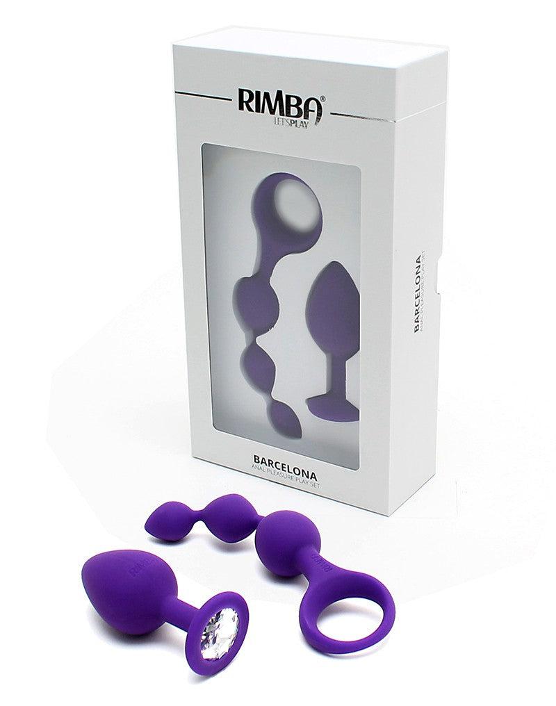 Rimba - Barcelona - Anaal Set Met Buttplug En Anaal kralen - Paars-Laced-up.nl