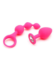 Rimba - Barcelona - Anaal Set Met Buttplug En Anaal kralen - Roze-Laced-up.nl