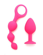 Rimba - Barcelona - Anaal Set Met Buttplug En Anaal kralen - Roze-Laced-up.nl