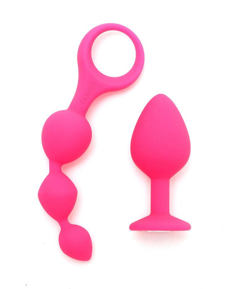 Rimba - Barcelona - Anaal Set Met Buttplug En Anaal kralen - Roze-Laced-up.nl