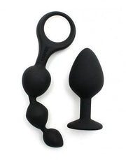 Rimba - Barcelona - Anaal Set Met Buttplug En Anaal kralen - Zwart-Laced-up.nl