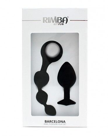 Rimba - Barcelona - Anaal Set Met Buttplug En Anaal kralen - Zwart-Laced-up.nl