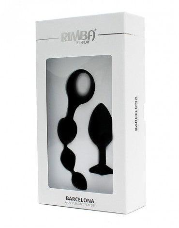 Rimba - Barcelona - Anaal Set Met Buttplug En Anaal kralen - Zwart-Laced-up.nl