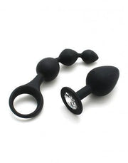Rimba - Barcelona - Anaal Set Met Buttplug En Anaal kralen - Zwart-Laced-up.nl