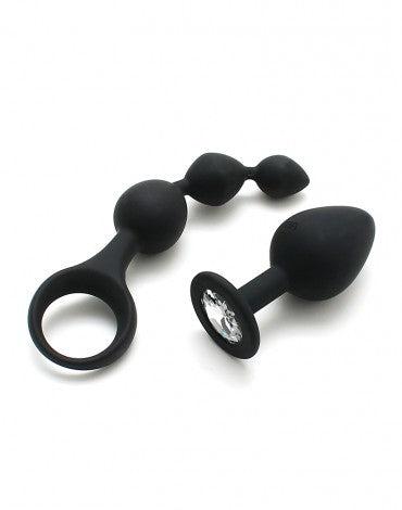Rimba - Barcelona - Anaal Set Met Buttplug En Anaal kralen - Zwart-Laced-up.nl
