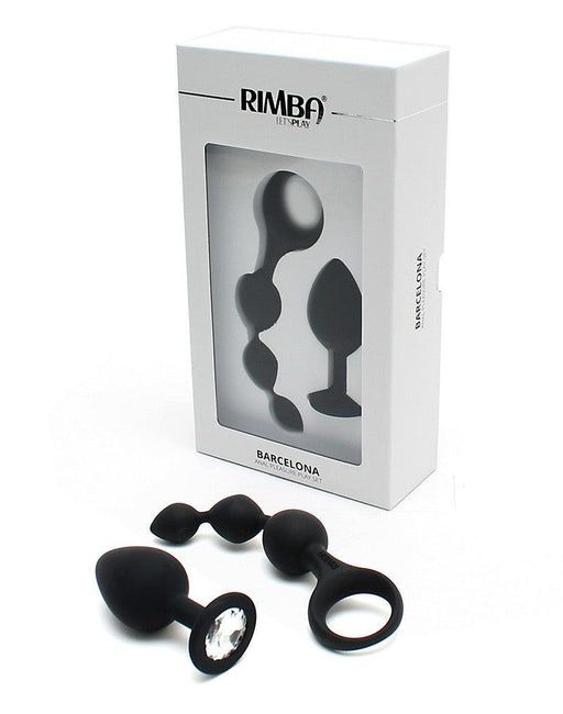 Rimba - Barcelona - Anaal Set Met Buttplug En Anaal kralen - Zwart-Laced-up.nl