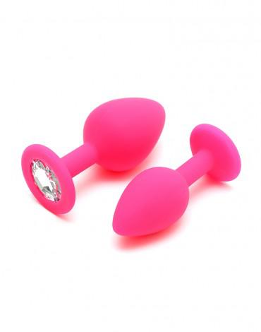 Rimba - Berlin - Bling Buttplug - Set Met 2 Buttplugs Met Kristal - Roze-Laced-up.nl