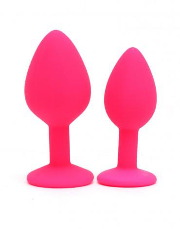 Rimba - Berlin - Bling Buttplug - Set Met 2 Buttplugs Met Kristal - Roze-Laced-up.nl