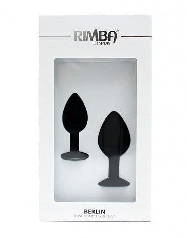 Rimba - Berlin - Bling Buttplug - Set Met 2 Buttplugs Met Kristal - Zwart-Laced-up.nl