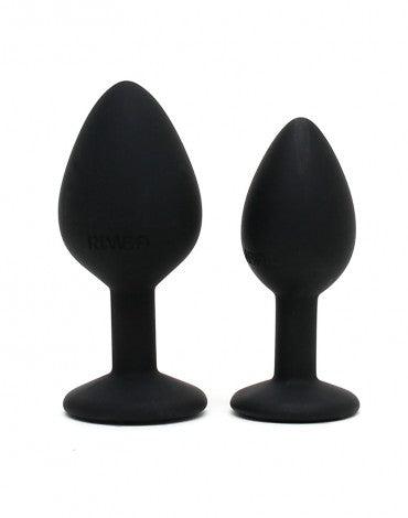 Rimba - Berlin - Bling Buttplug - Set Met 2 Buttplugs Met Kristal - Zwart-Laced-up.nl