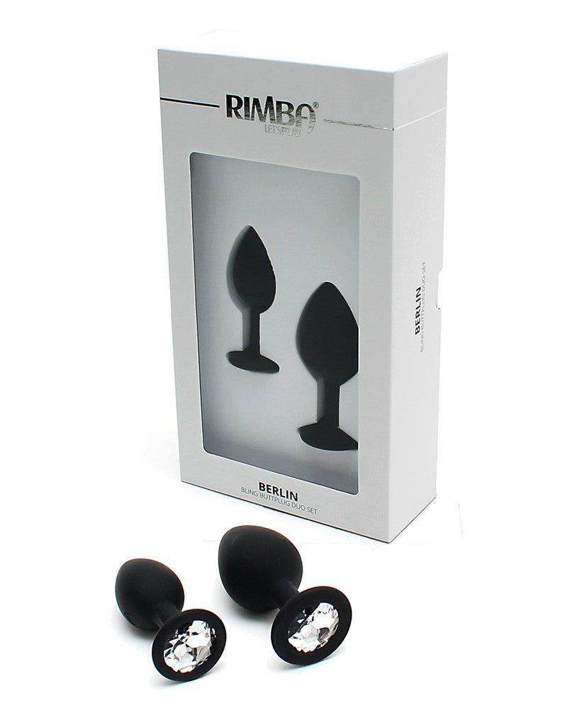 Rimba - Berlin - Bling Buttplug - Set Met 2 Buttplugs Met Kristal - Zwart-Laced-up.nl