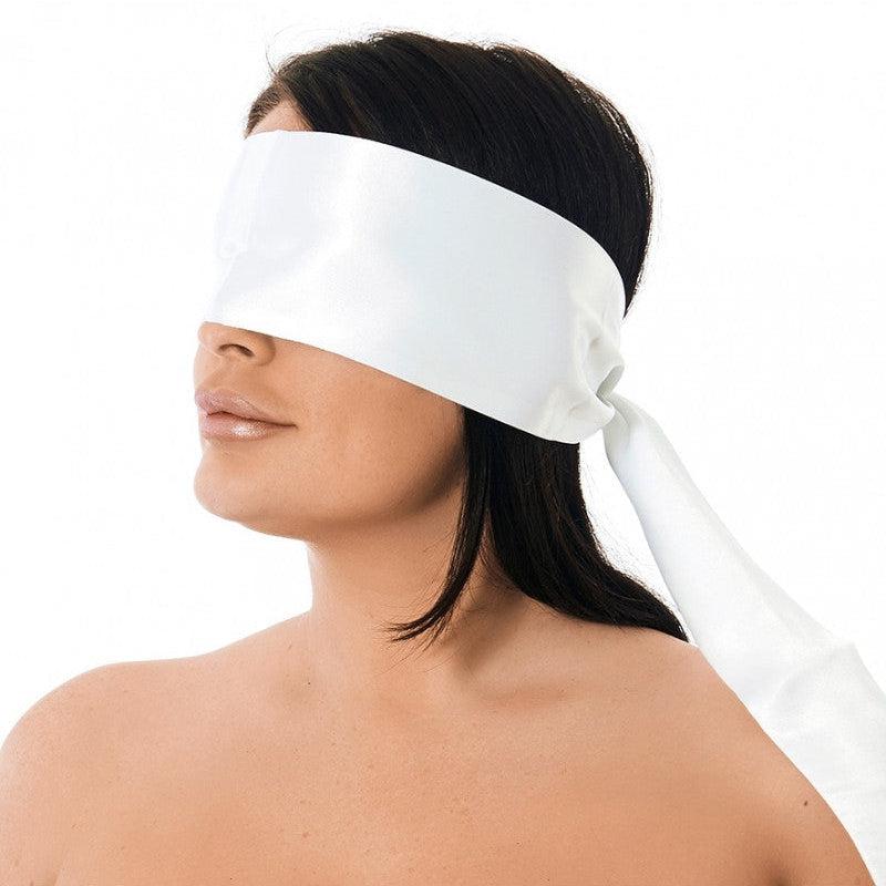 Rimba - Blinddoek - Ook Voor Bondage - Wit - Nylon - Lengte 150 cm - Breedte 10 cm-Erotiekvoordeel.nl