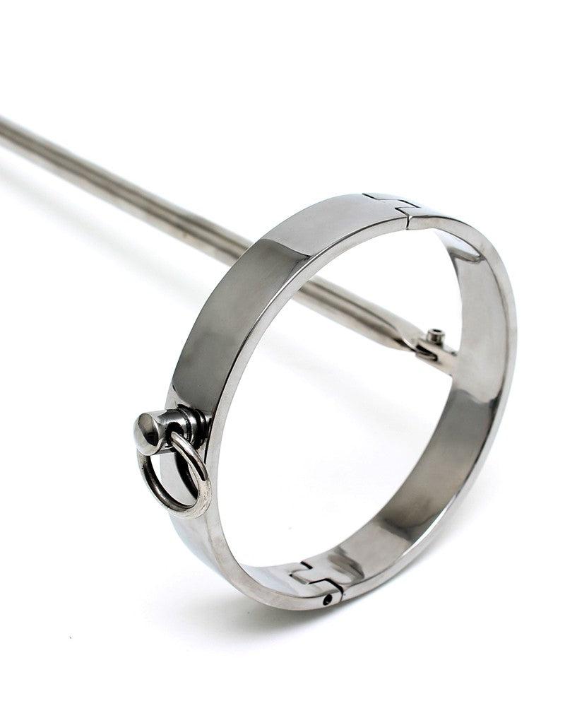 Rimba - Bondage Hook - Collar with Anal Hook - Connected to a Rod - Stainless Steel - Medical Grade - Laced-up.nl
