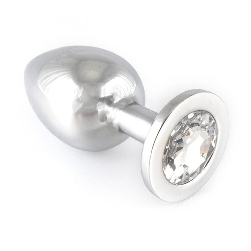 Rimba - Buttplug Groot Met Transparant Kristal - RVS-Laced-up.nl