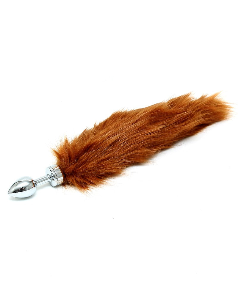 Rimba - Buttplug RVS Klein Met Vossenstaart - Bruin-Laced-up.nl