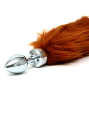 Rimba - Buttplug RVS Klein Met Vossenstaart - Bruin-Laced-up.nl