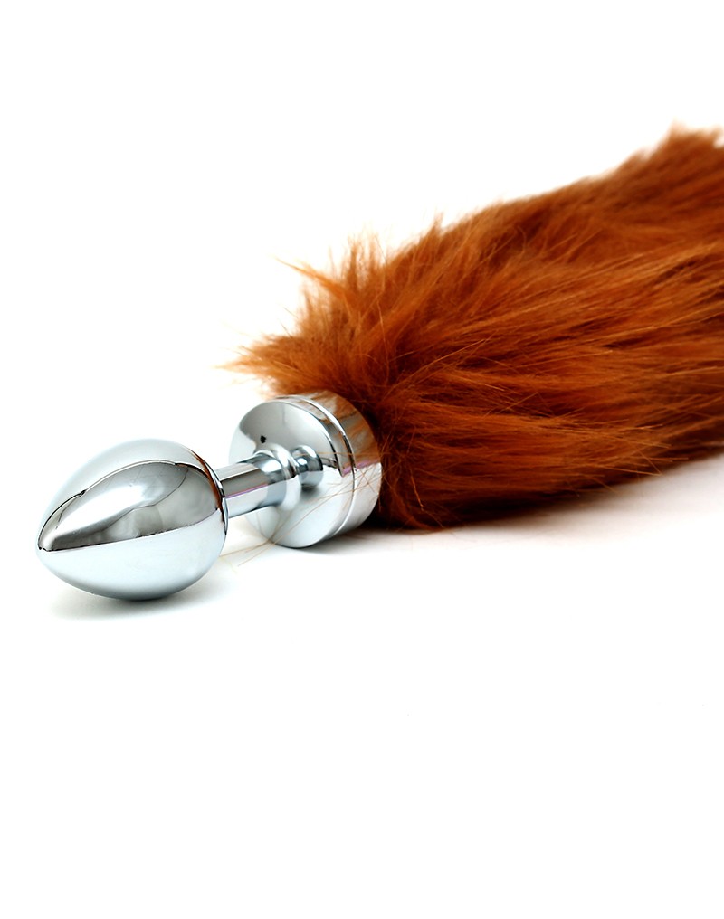 Rimba - Buttplug RVS Klein Met Vossenstaart - Bruin-Laced-up.nl